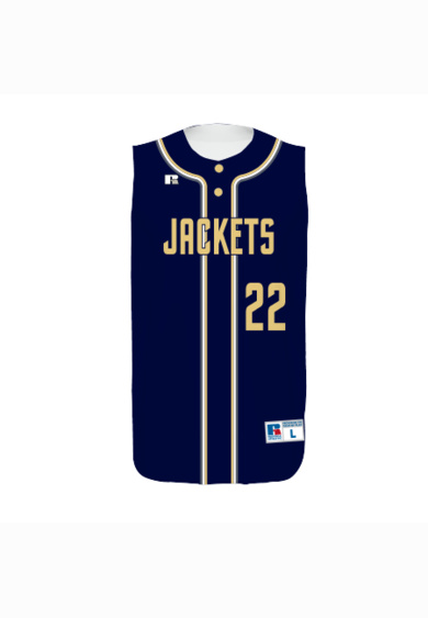 Youth Sublimated Sleeveless Two-Button Performance Mesh Baseball Jersey Thumbnail