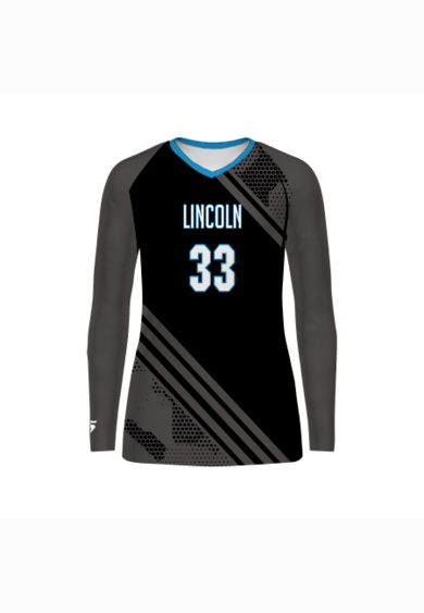 Girls Sublimated Long Sleeve Stretch Volleyball Jersey Thumbnail